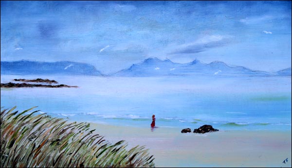 Girl on Arisaig Beach