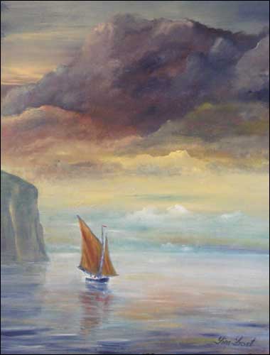 Sailing boat and coming storm